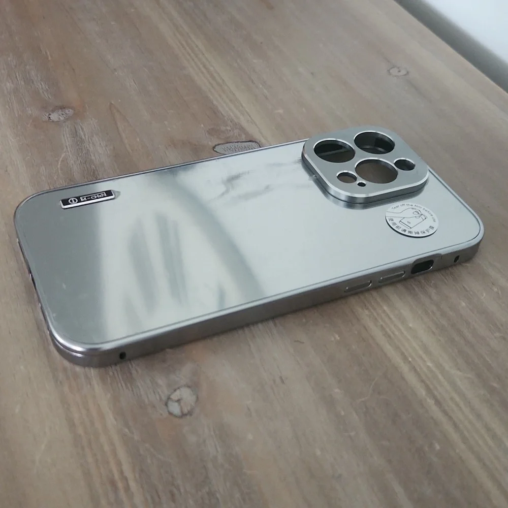 📱 iPhone 14 Pro Max Metal Luxury Case – Silver Polished Finish, NWT phone case